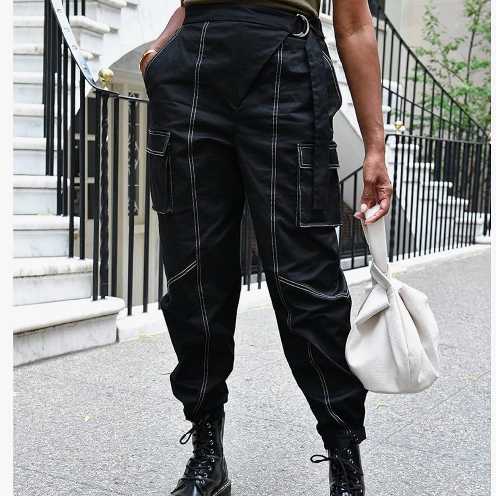 The Drop Women's Black Belted Cargo Pant by @karenbritchick